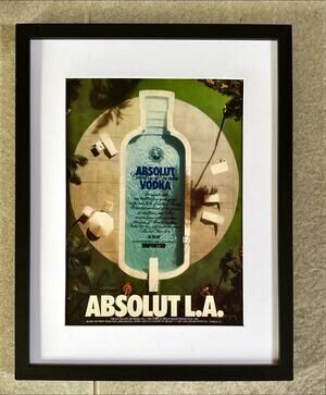 Framed 1989 Absolut L.A. Vodka Magazine Ad Swimming Pool